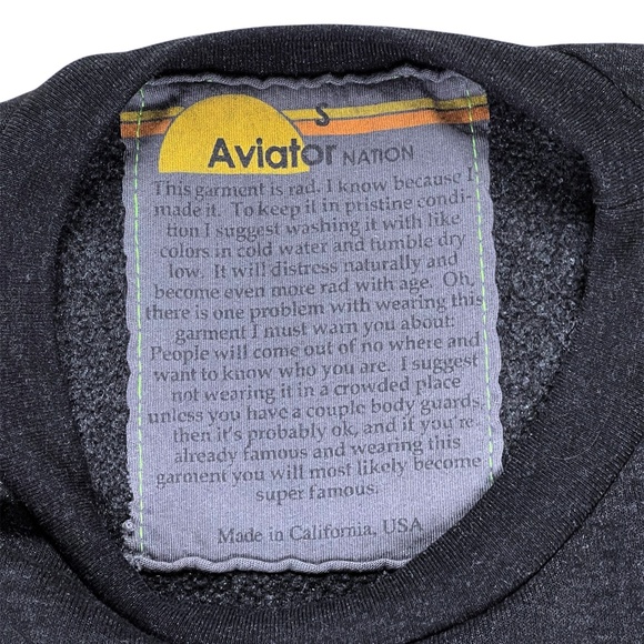 Aviator Nation Cheetah Stripe Crewneck Sweatshirt Size Small - Picture 6 of 9